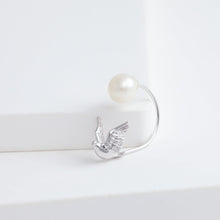 Load image into Gallery viewer, Swing bird earring (rhodium plated silver)