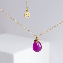 Load image into Gallery viewer, Ruby smiley necklace