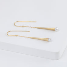 Load image into Gallery viewer, Raindrop pearl hook earrings