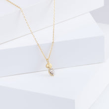 Load image into Gallery viewer, Leaf one-of-a-kind pear champagne diamond necklace