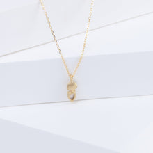Load image into Gallery viewer, Leaf one-of-a-kind pear champagne diamond necklace