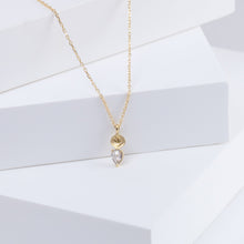 Load image into Gallery viewer, Leaf one-of-a-kind pear champagne diamond necklace