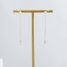 Load image into Gallery viewer, Baby Akoya pearl twin pearl diamond drop earrings