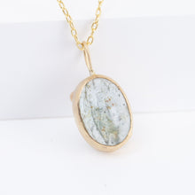 Load image into Gallery viewer, Gallery oval moss aquamarine necklace B