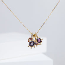 Load image into Gallery viewer, Tiny red square spinel necklace (with diamond bail)