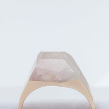 Load image into Gallery viewer, Mini rock crystal lithium in quartz ring - rose gold plated silver