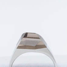 Load image into Gallery viewer, Mini rock crystal smoky quartz ring - silver