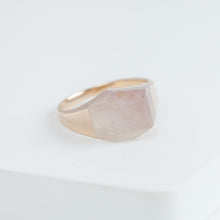 Load image into Gallery viewer, Mini rock crystal lithium in quartz ring - rose gold plated silver