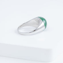 Load image into Gallery viewer, Mini rock round jade ring - silver