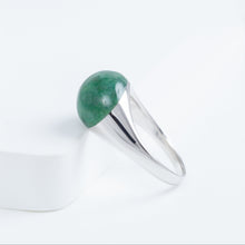 Load image into Gallery viewer, Mini rock round jade ring - silver