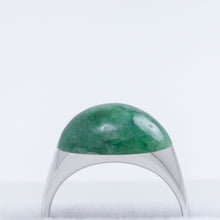 Load image into Gallery viewer, Mini rock round jade ring - silver