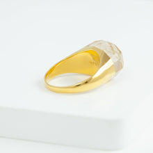 Load image into Gallery viewer, Mini rock faceted round rutilated quartz ring