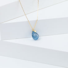 Load image into Gallery viewer, Blue topaz briolette smiley necklace