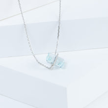Load image into Gallery viewer, Band one-of-a-kind platinum rectangular aquamarine necklace