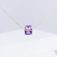 Load image into Gallery viewer, Band one-of-a-kind bi-color amethyst necklace