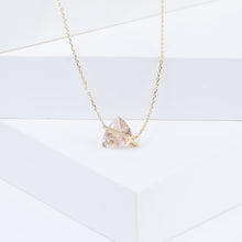 Load image into Gallery viewer, Band one-of-a-kind trillion cut rutilated quartz necklace