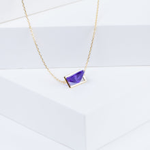 Load image into Gallery viewer, Band one-of-a-kind trillion cut tanzanite necklace