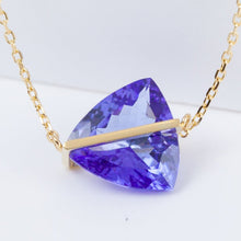Load image into Gallery viewer, Band one-of-a-kind trillion cut tanzanite necklace