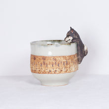 Load image into Gallery viewer, Yukurite - Ceramic sake cup with black shiba