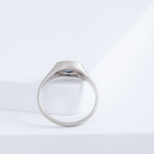Load image into Gallery viewer, Small happy face platinum signet ring