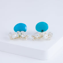 Load image into Gallery viewer, Fairy turquoise and mixed white stone earrings