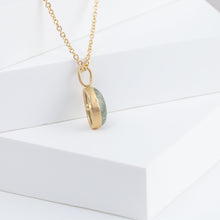Load image into Gallery viewer, Gallery oval moss aquamarine necklace