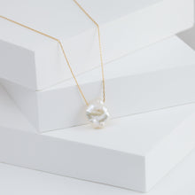 Load image into Gallery viewer, Smiley on pearl with diamonds necklace