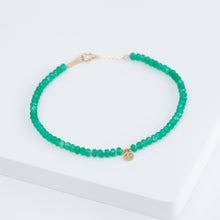 Load image into Gallery viewer, Smiley green onyx beads bracelet
