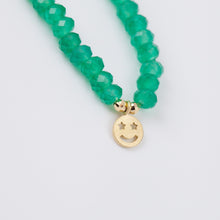 Load image into Gallery viewer, Smiley green onyx beads bracelet