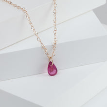 Load image into Gallery viewer, Rubellite pear drop pendant
