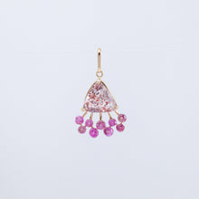 Load image into Gallery viewer, Fairy lepidocrocite in quartz and pink sapphire pendant