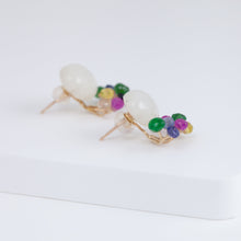 Load image into Gallery viewer, Fairy cloud moonstone and mixed stone earrings