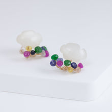 Load image into Gallery viewer, Fairy cloud moonstone and mixed stone earrings