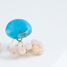 Load image into Gallery viewer, Fairy turquoise and pink opal earrings