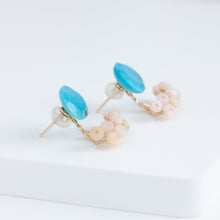 Load image into Gallery viewer, Fairy turquoise and pink opal earrings