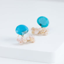 Load image into Gallery viewer, Fairy turquoise and pink opal earrings