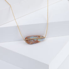 Load image into Gallery viewer, Band one-of-a-kind horizontal opalized wood necklace