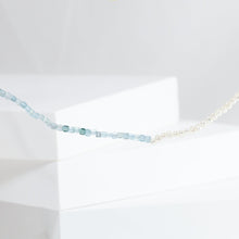 Load image into Gallery viewer, Clover charm pearl, apatite and citrine beads necklace