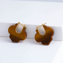 Load image into Gallery viewer, Crest tiger's eye morrocan earrings