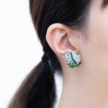 Load image into Gallery viewer, Fairy green jasper and green garnet earrings