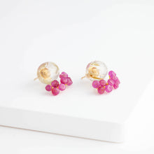 Load image into Gallery viewer, Fairy oval rutilated quartz and pink sapphire earrings