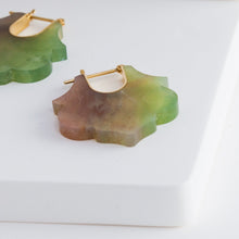 Load image into Gallery viewer, Crest red moss agate lotus earrings - Kolekto