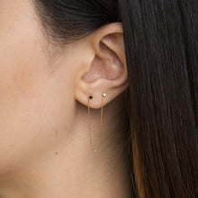 Load image into Gallery viewer, Double stud earring with black and white diamond - Kolekto