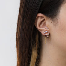 Load image into Gallery viewer, Fairy lepidocrocite in quartz and tourmaline earrings with chains - Kolekto