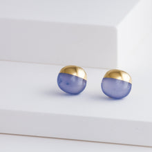 Load image into Gallery viewer, Rock blue chalcedony earrings - Kolekto