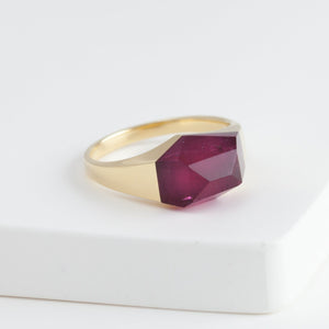 [Limited Edition] Mini rock crystal red tourmaline ring