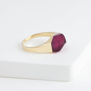 [Limited Edition] Mini rock crystal red tourmaline ring