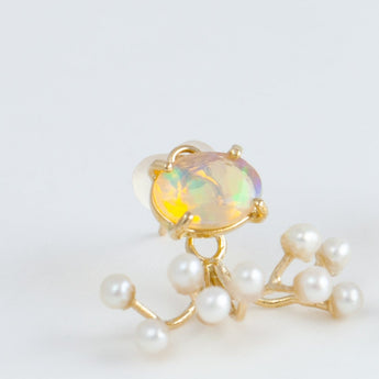 Fairy opal and pearl earrings