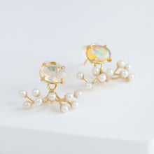 Load image into Gallery viewer, Fairy opal and pearl earrings
