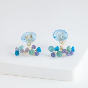 Fairy blue topaz and pearl earrings [limited edition]